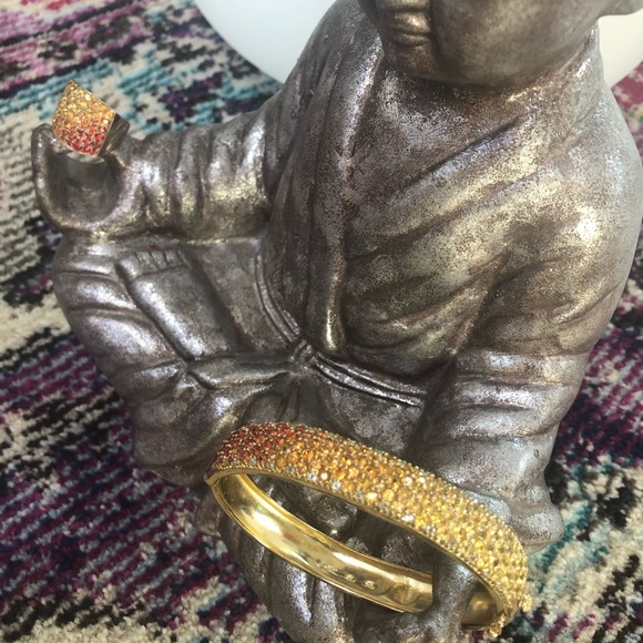 Gold Plated Sterling Silver Ombré bangle & ring - Picture 11 of 16